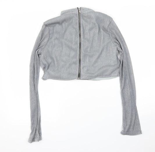 Love Other Things Womens Silver Basic Blouse Size S