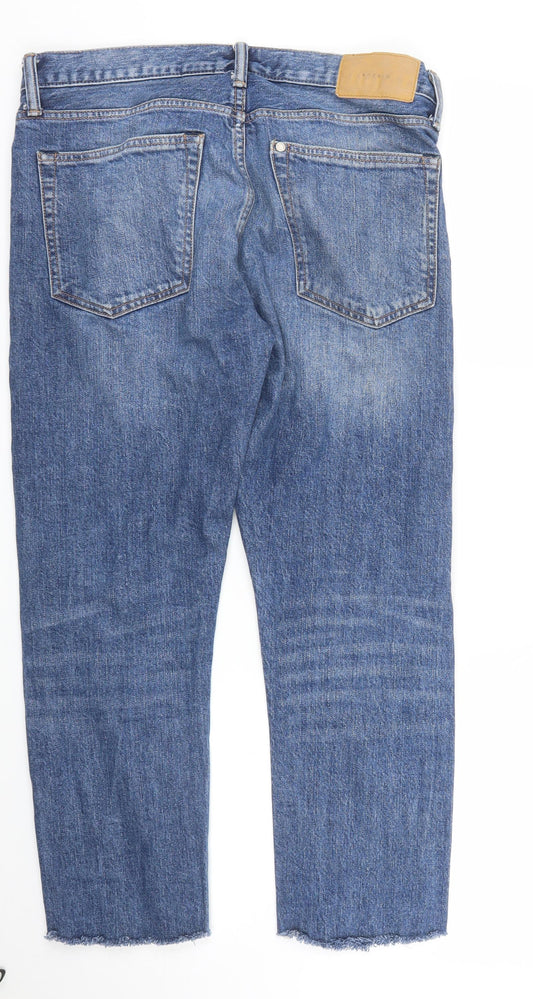 H&M Mens Blue Denim Straight Jeans Size 30 in L25 in