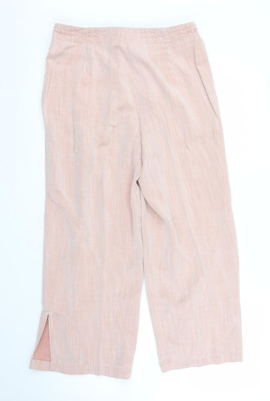 Elton Womens Pink Capri Trousers Size 12 L22 in