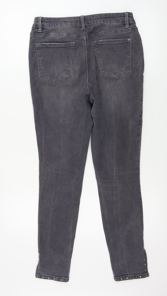 Preworn Womens Grey Skinny Jeans Size 28 in L25 in