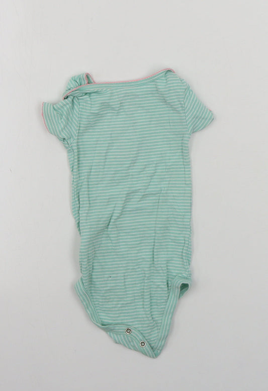 simple joys Girls Blue Striped Babygrow One-Piece Size 12 Months