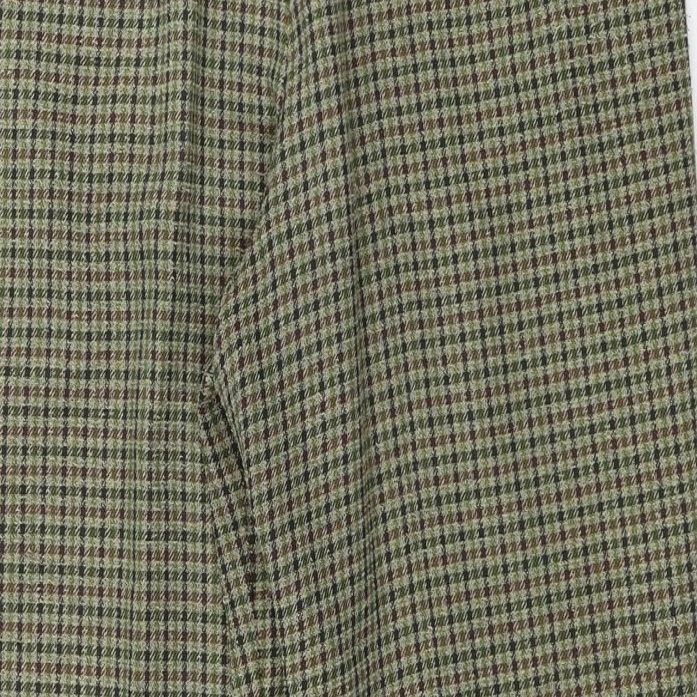 SLIMMA Womens Green Check Trousers Size 16 L27 in