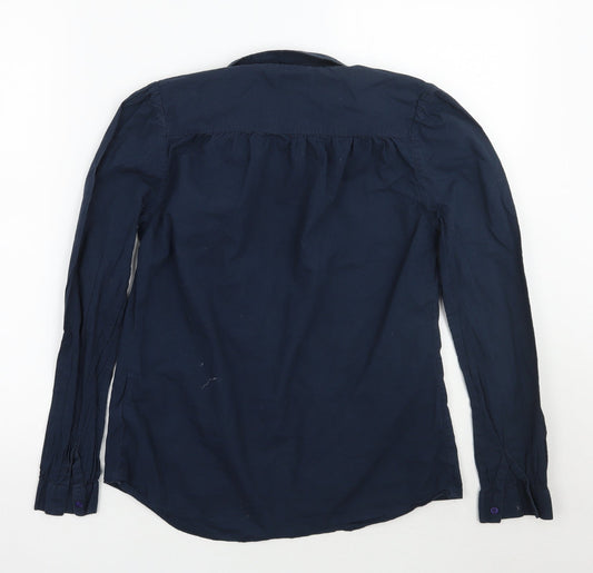 Jack Wills Womens Blue Basic Button-Up Size 8
