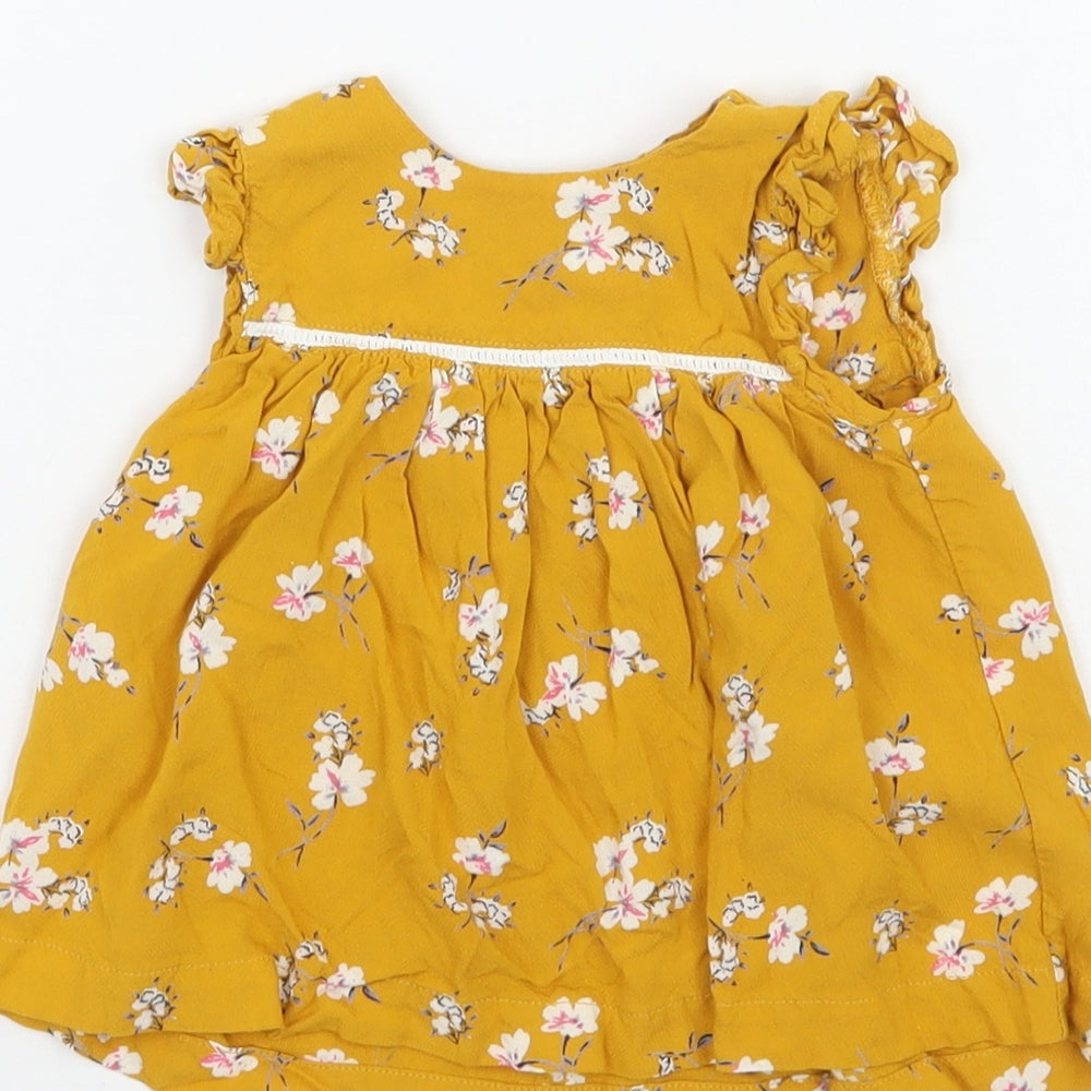 Primark Girls Yellow Floral Basic Blouse