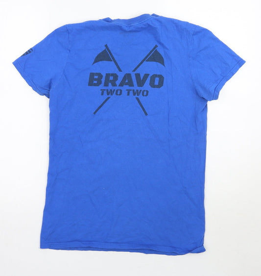 Bavo two two Mens Blue Rayon T-Shirt Size S