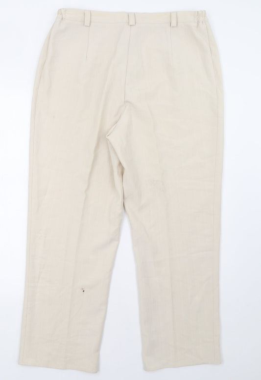Preworn Womens Beige Trousers Size 14 L32 in