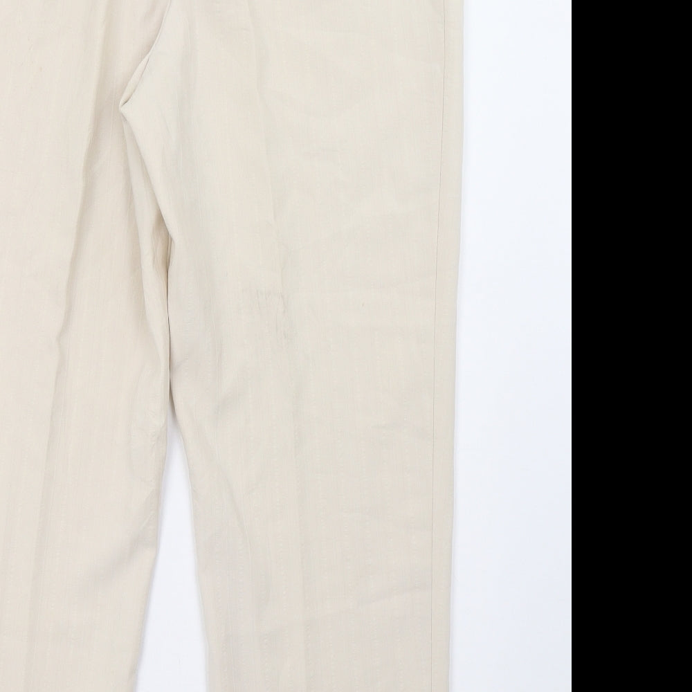 Preworn Womens Beige Trousers Size 14 L32 in