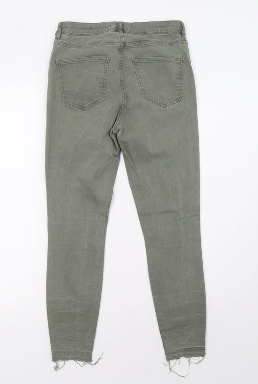 New Look Womens Green Denim Skinny Jeans Size 10 L27 in