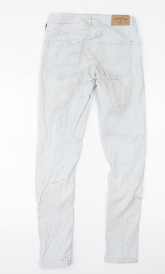 H&M Womens Blue Denim Skinny Jeans Size 10 L28 in