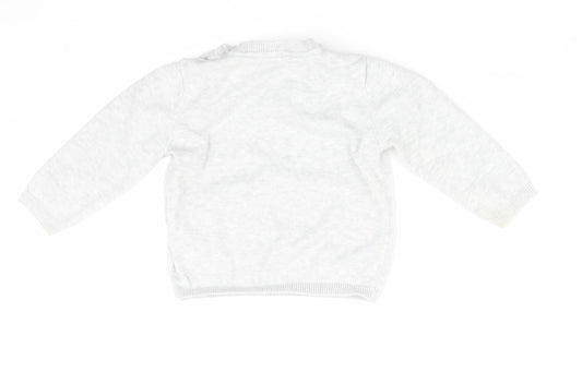Marks and Spencer Baby Grey Pullover Jumper Size 9-12 Months - Start Logo