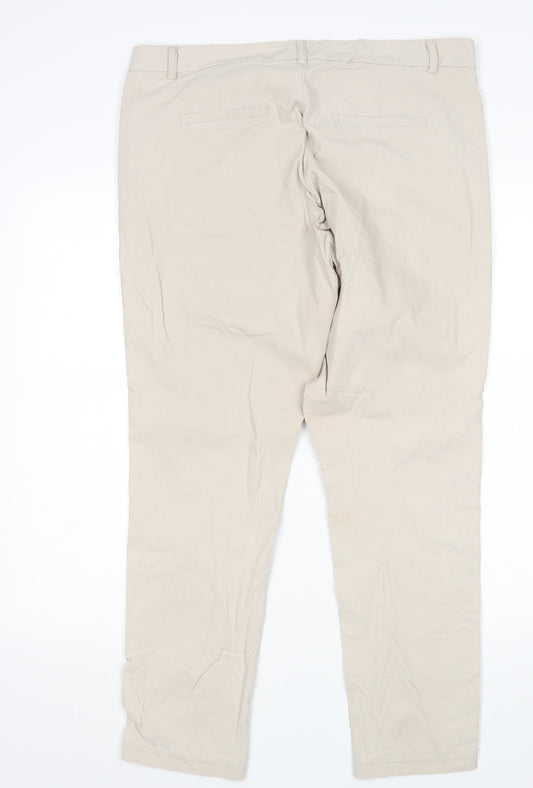 Street One Womens Beige Chino Trousers Size 14 L27 in
