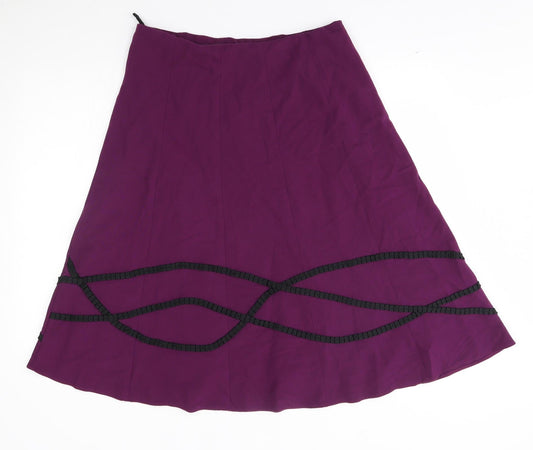 M&S Womens Purple A-Line Skirt Size 16