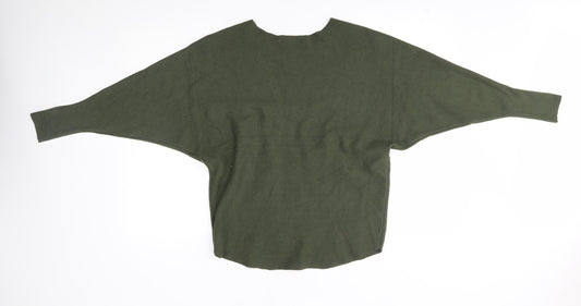M&D fashion Womens Green Pullover Jumper One Size