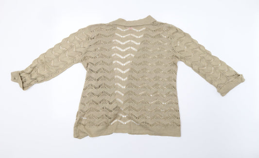 Julipa Womens Beige Cardigan Jumper Size 12
