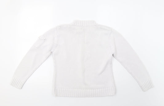 South Womens White Pullover Jumper Size M