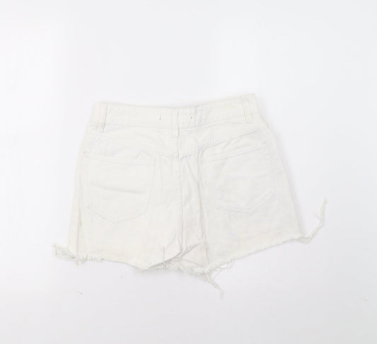 RT Womens White Hot Pants Shorts Size 10