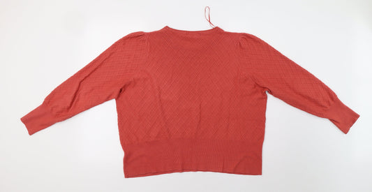 M&S Womens Red Pullover Jumper Size 20