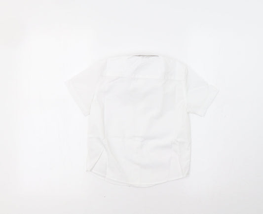 Lily & Dan Boys White Basic Dress Shirt Size 4-5 Years