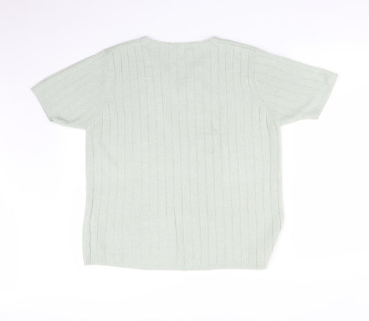 Berkertex Womens Green Striped Basic T-Shirt Size 16