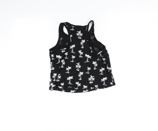 H&M Girls Black Basic T-Shirt Size 10-11 Years