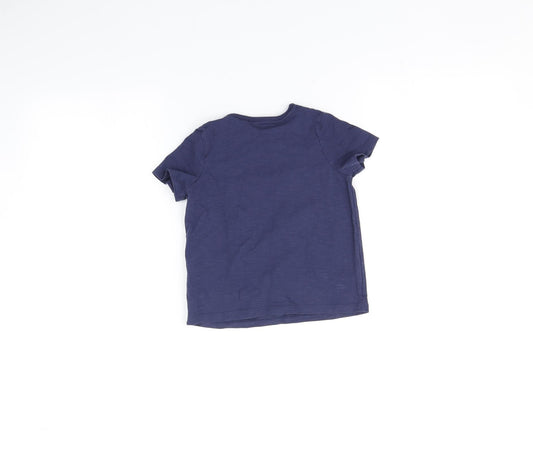 Marks and Spencer Girls Blue Basic T-Shirt Size 3-4 Years