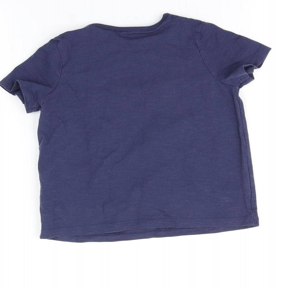 Marks and Spencer Girls Blue Basic T-Shirt Size 3-4 Years