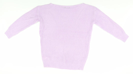 Boohoo Womens Blue Pullover Jumper Size S