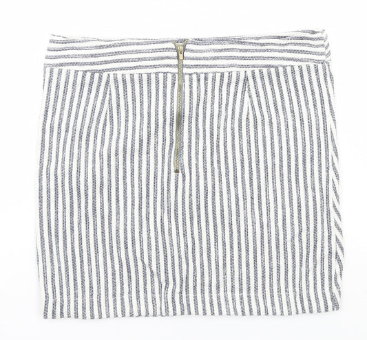 Topshop Womens White Striped Straight & Pencil Skirt Size 12