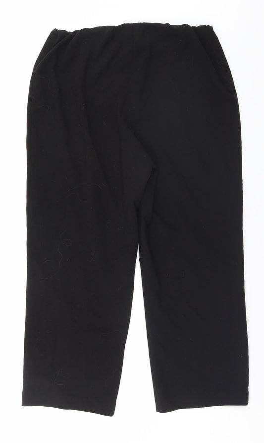 EWM Womens Black Trousers Size 14 L22 in