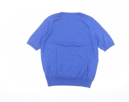 Uni Womens Blue Basic T-Shirt Size L