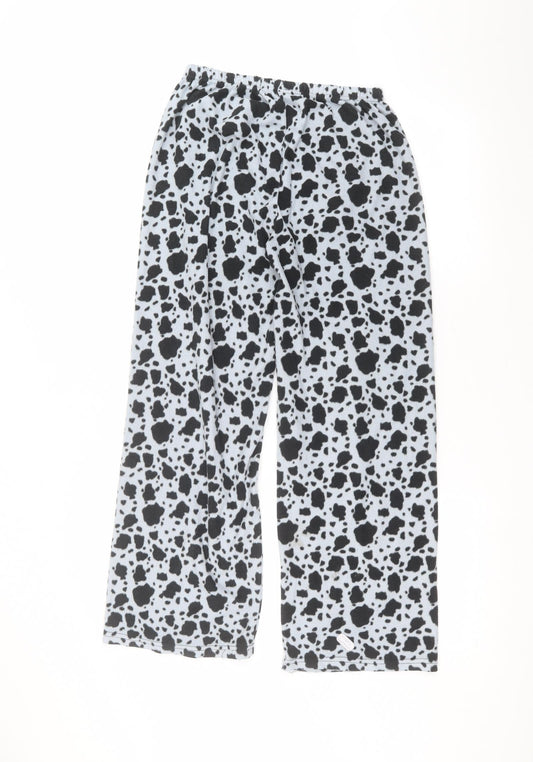 Secret Womens Blue Animal Print Trousers Size S L24 in
