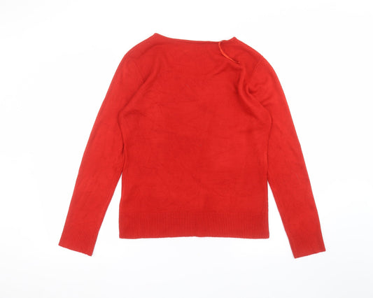ellie louise Womens Red Pullover Jumper Size L