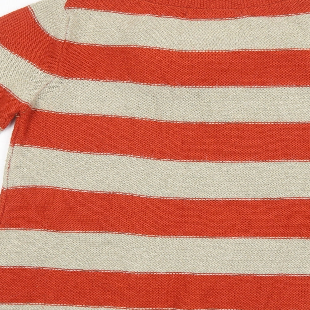NEXT Womens Orange Striped Pullover Jumper Size 8