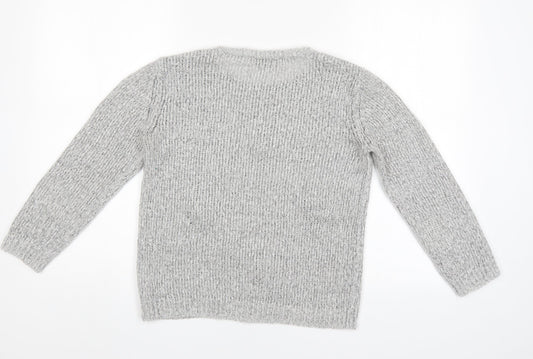 Dorothy Perkins Womens Grey Polka Dot Pullover Jumper Size 8