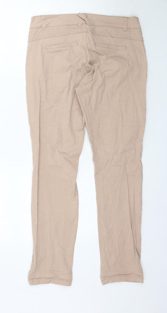 Rue Paris Womens Beige Straight Jeans Size 8 L30 in