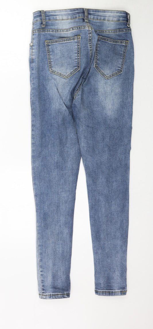 Denim Wise Womens Blue Denim Skinny Jeans Size 12 L28 in
