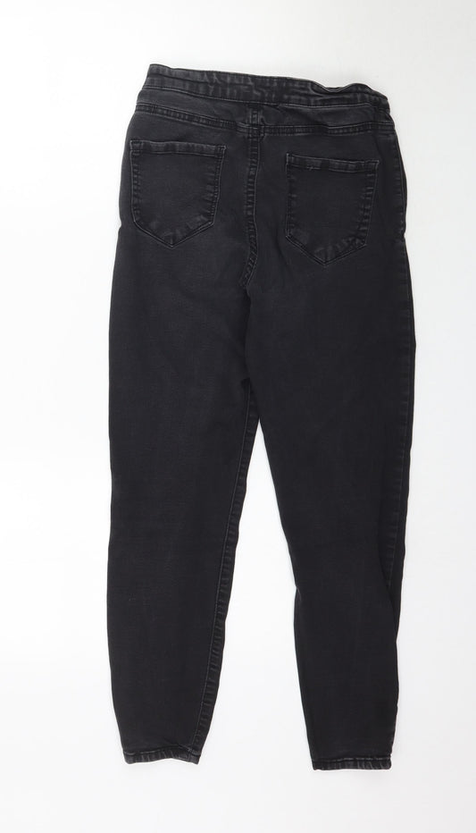 Denim Co Womens Black Denim Tapered Jeans Size 10 L26 in