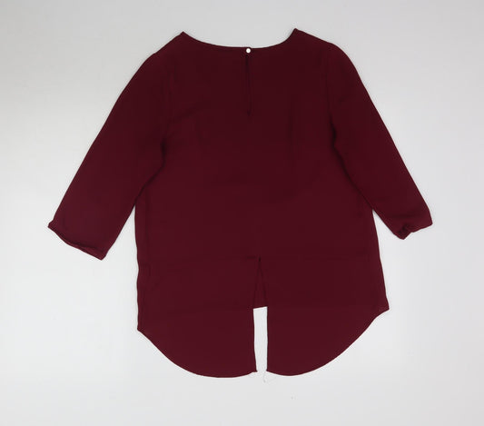 Matalan Womens Red Basic Blouse Size 10 - Maroon