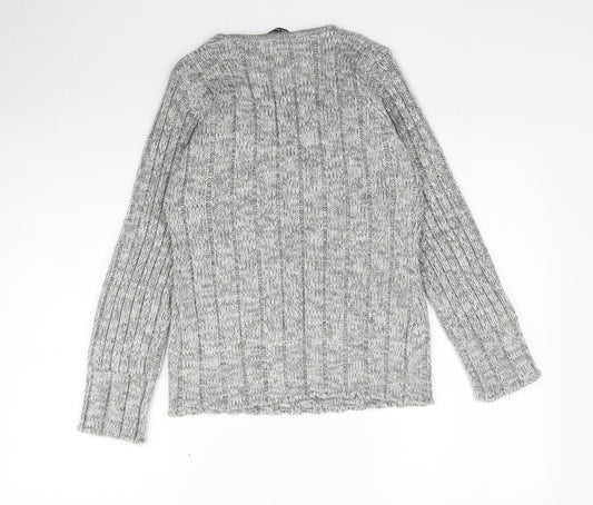 Ellie Louise Womens Grey Knit Pullover Jumper Size M