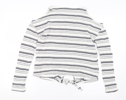 Pull&Bear Womens White Pullover Jumper Size M
