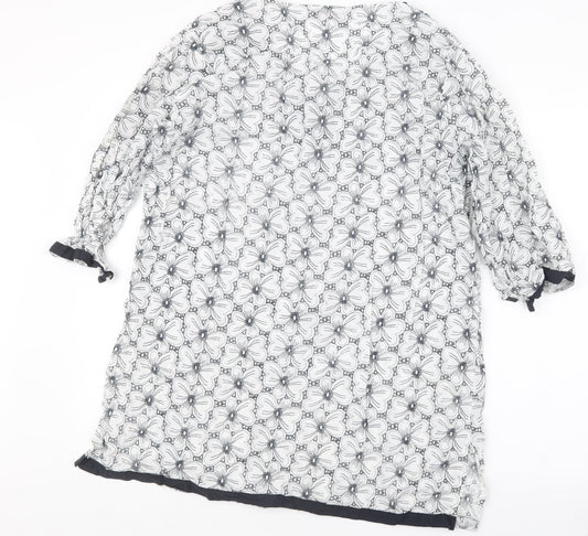 Karisma Womens Black Geometric Basic Blouse Size XL