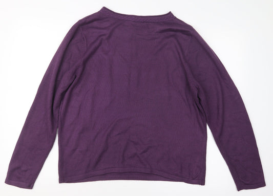 anna rose Womens Purple Knit Pullover Jumper Size L