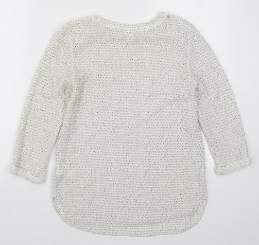 H&M Womens White Knit Pullover Jumper Size XS