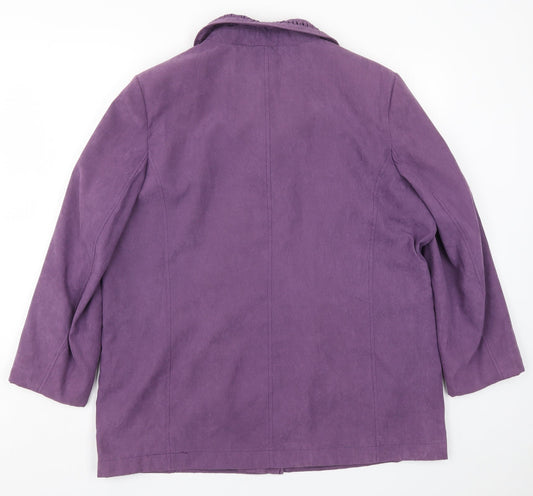 EWM Womens Purple Jacket Coat Size 18