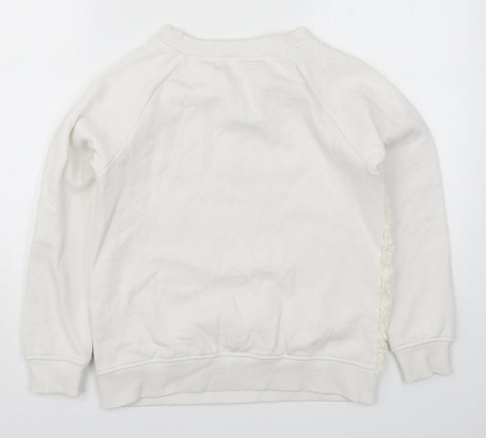 Feel Fabulous Womens White Pullover Sweatshirt Size 6