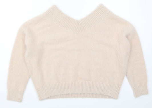 New Look Girls Pink Knit Pullover Jumper Size 14-15 Years