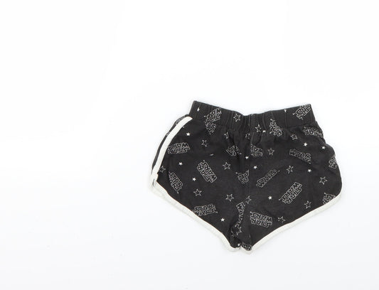 George Girls Black Geometric Cut-Off Shorts Size 4-5 Years