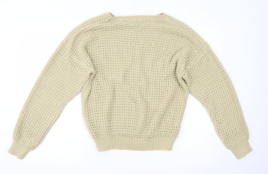 Boohoo Womens Beige Pullover Jumper Size M