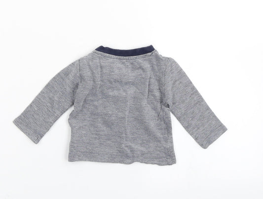 Earlydays Boys Blue Striped Basic T-Shirt Size 0-3 Months