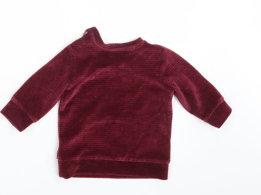 George Girls Purple Corduroy Pullover Jumper Size 3-6 Months
